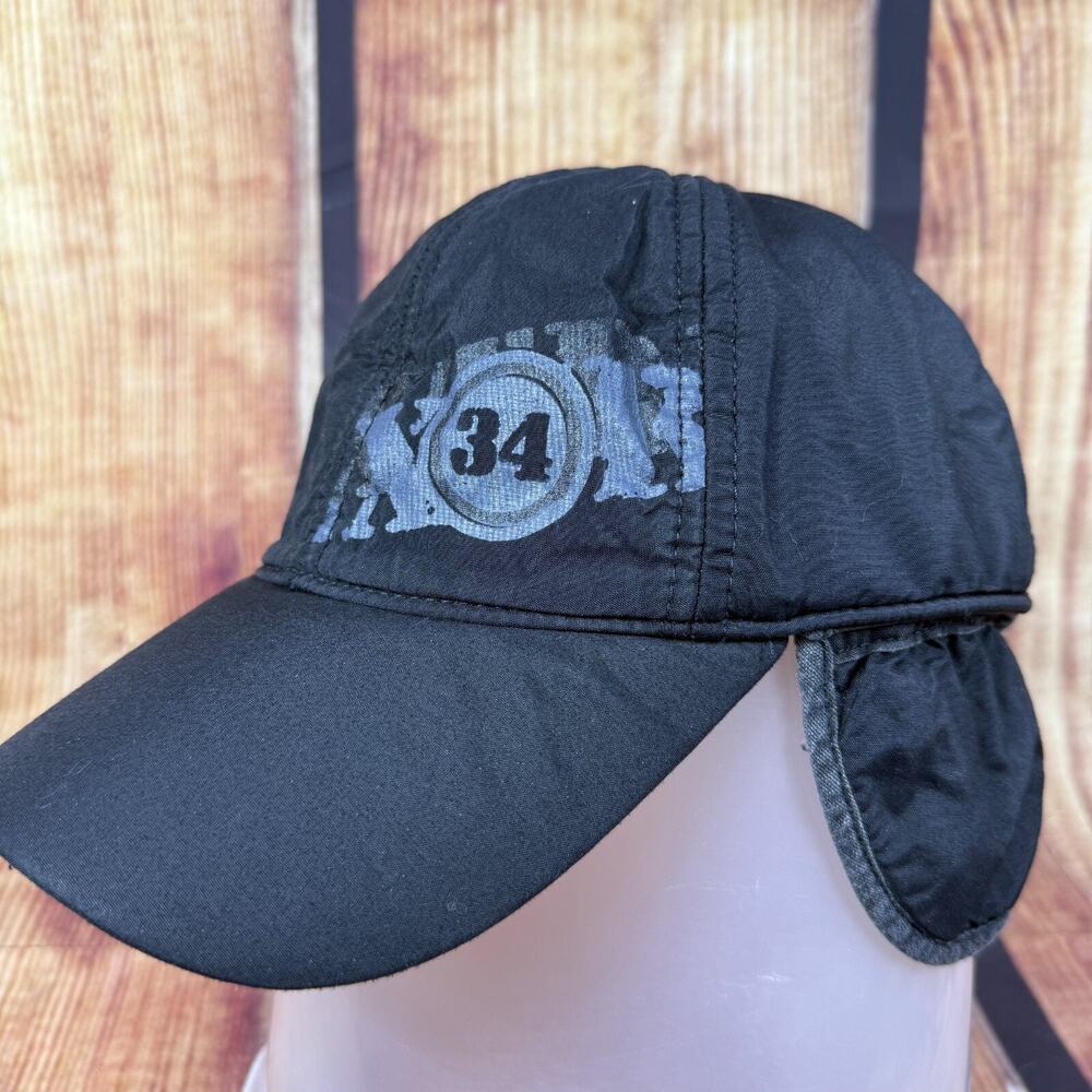 Winter Hat Hidden Ear Flaps Black Strapback Made Russia Moskit Extrem Insulated